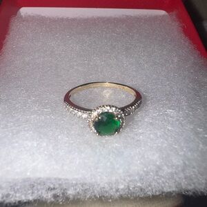 Elegant Green  Ring 14k